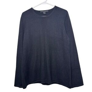 100% Cashmere ‎ McDuff Essentials Black Crewneck Sweater Womens XL Long Sleeve